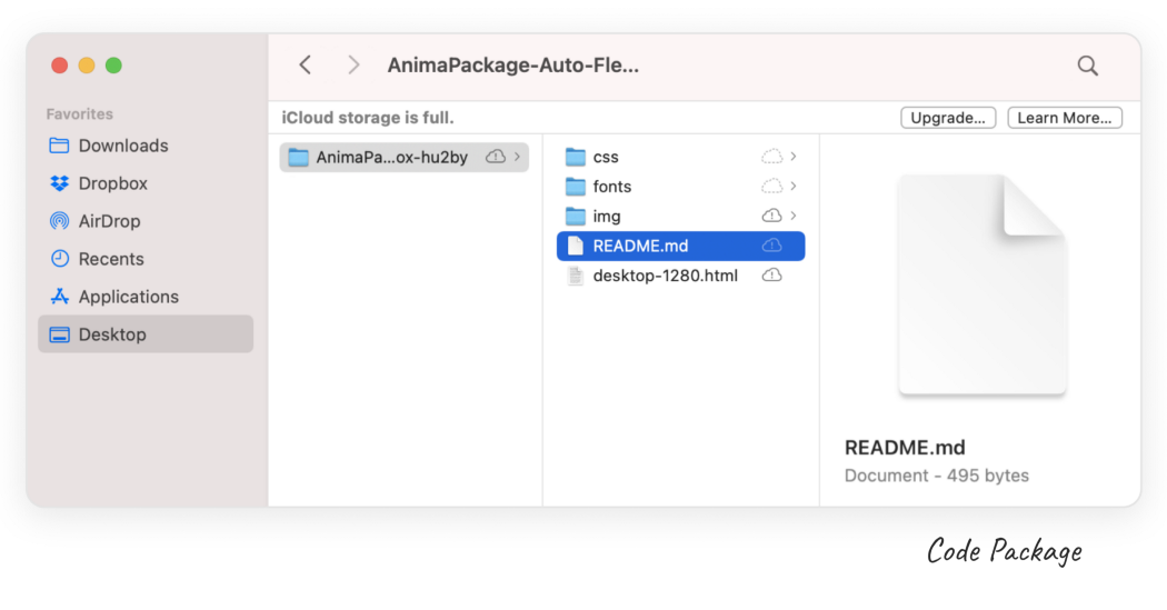 Image showing the Anima code package for Sketch designs