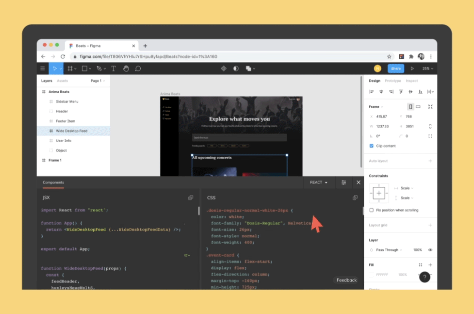 Get code from your Figma browser