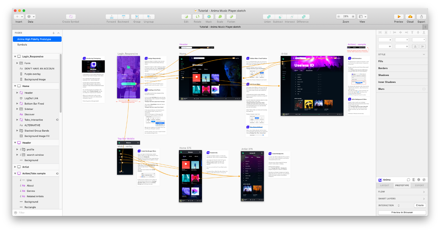 What you get: the Sketch file prototype and a detailed explination