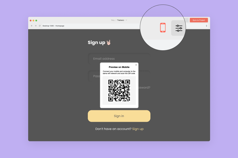 Simply scan your QR code from your mobile to view your design