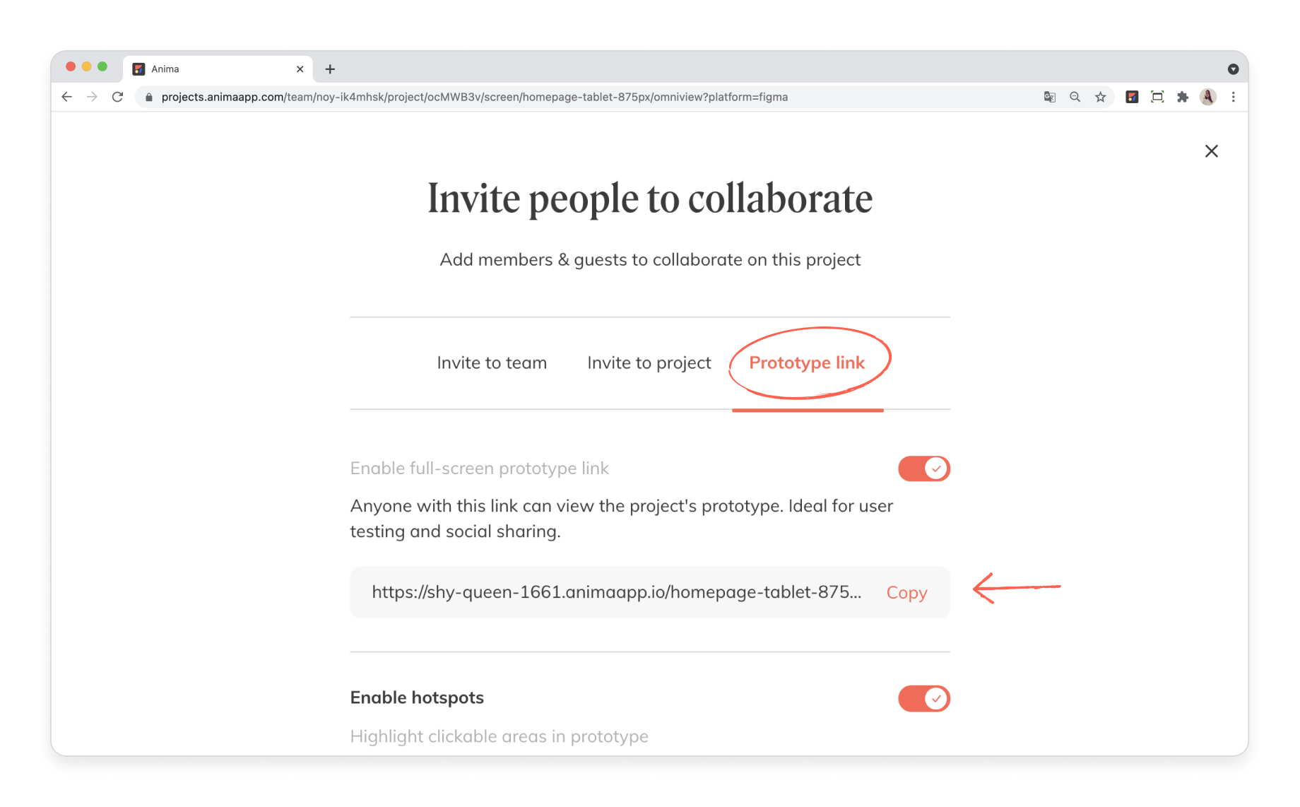 Share your prototype link