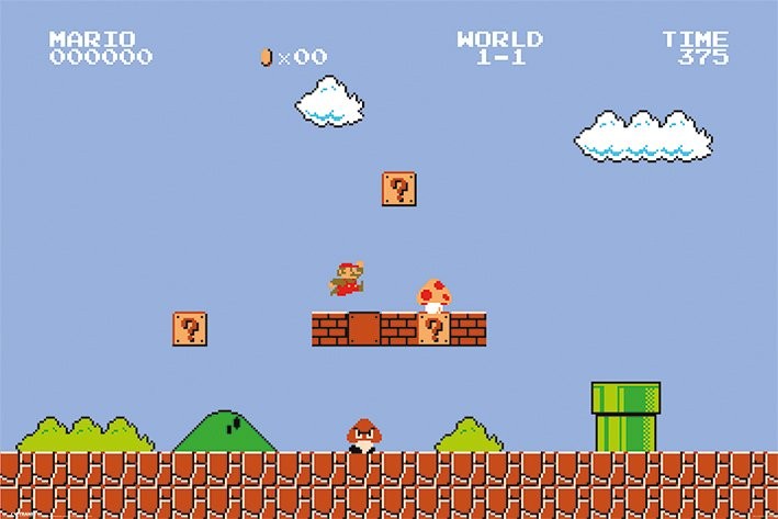 Super Mario Brothers original parallax example