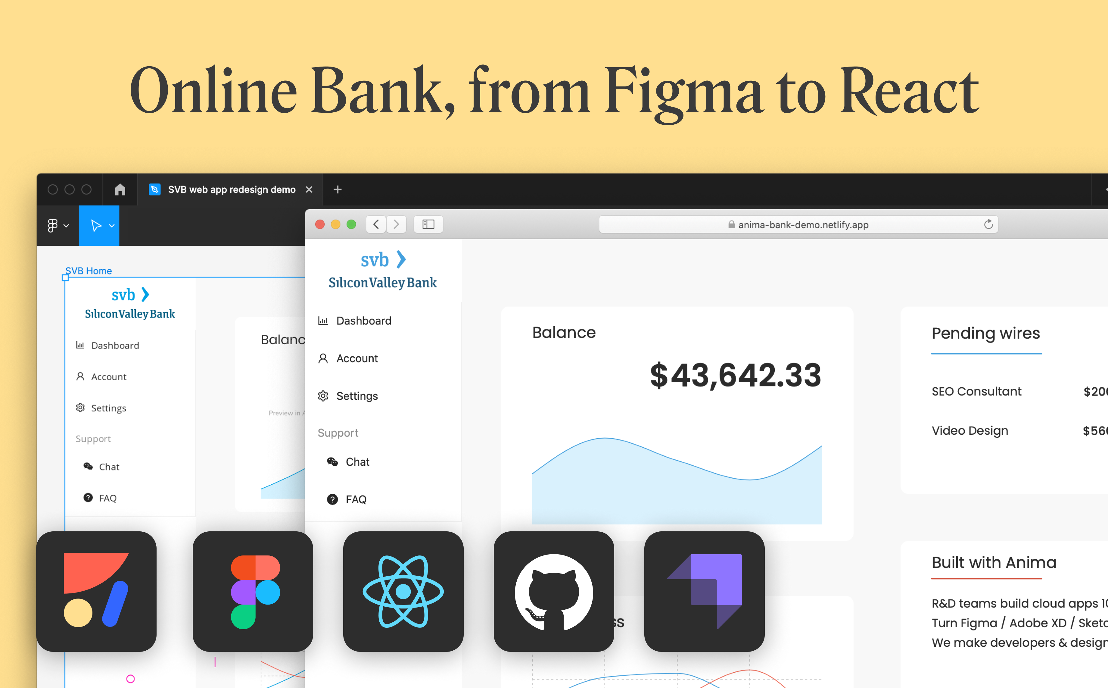 Online bank, from Figma to React