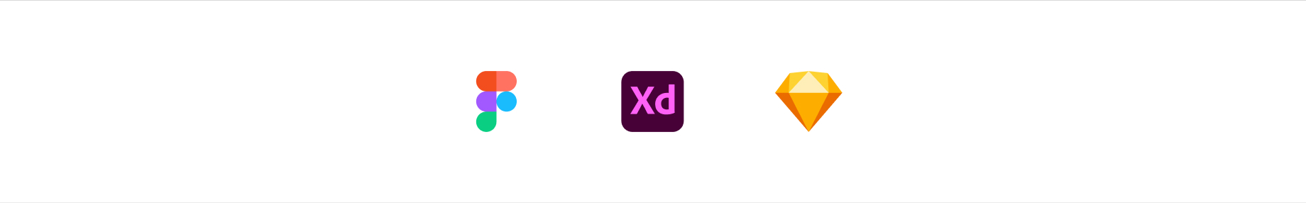 Figma, Adobe XD, and Sketch logos.