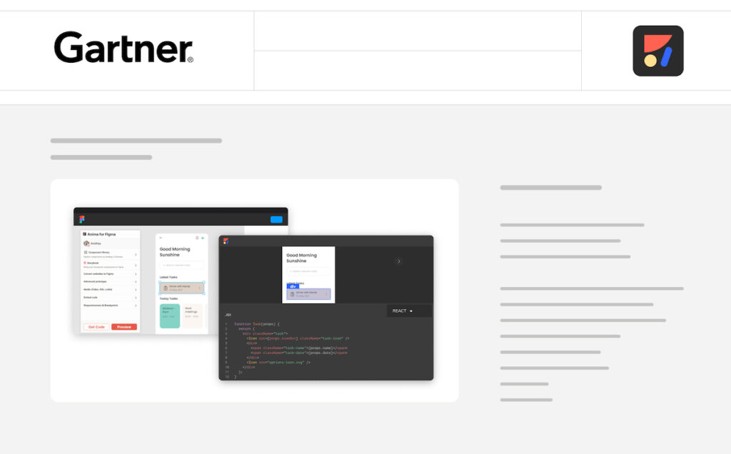 Gartner discusses design-to-code and Anima’s benefits for enterprises