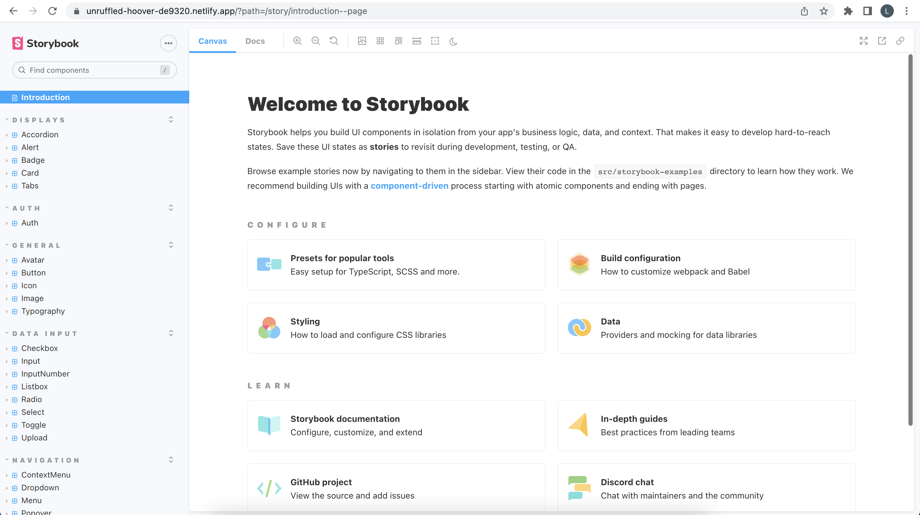 Supabase's open source design system in Storybook