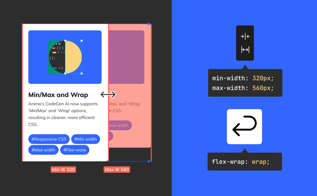 Anima now supports Figma’s ‘Min/Max’ & ‘Wrap’ features