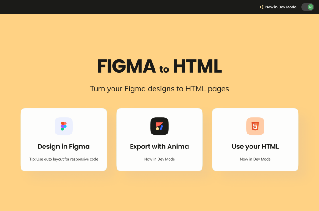 Introducing HTML Support in Figma’s Dev Mode with Anima