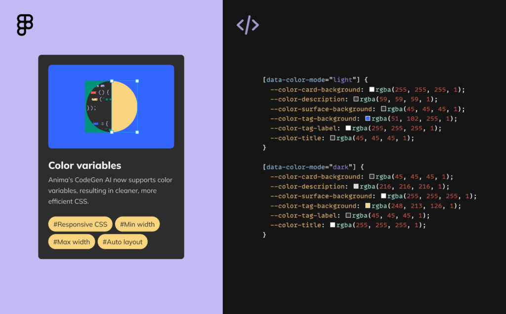 Figma Variable support: Speed up your development process with Anima for Figma