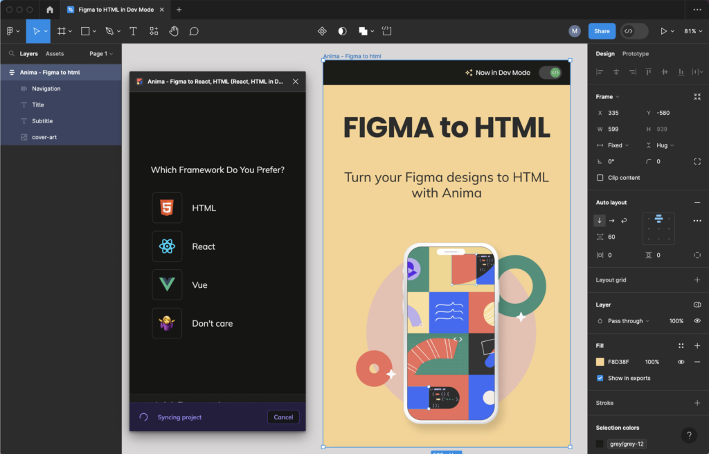 Comment exporter Figma en HTML