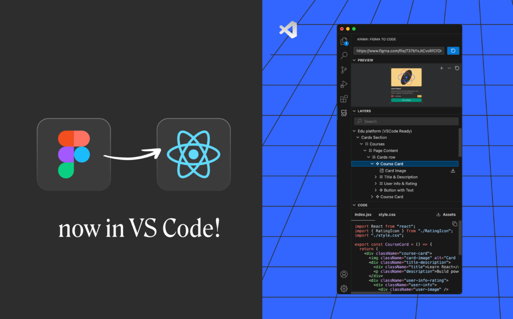 Anima’s VSCode extension: Figma to React is now in your favorite IDE