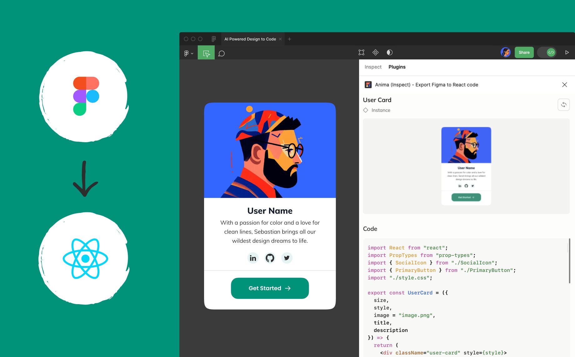 Exportar componente Figma para React