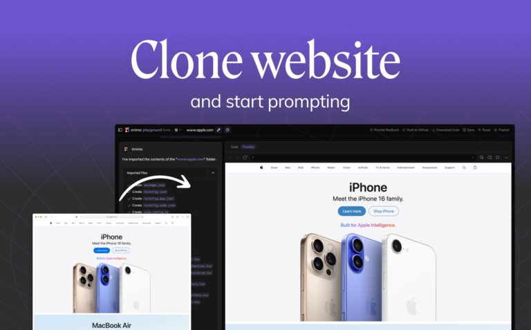 Clone Website with Anima