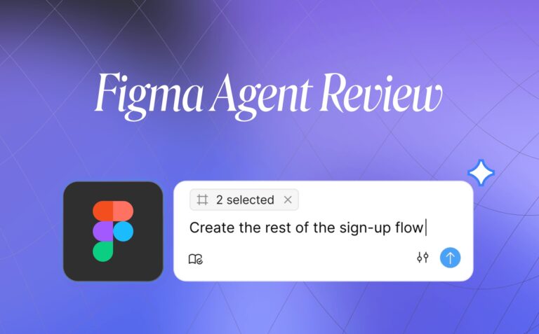 Figma Design Agent Review cover with Figma logo and AI prompt interface